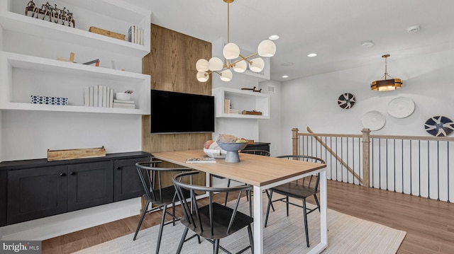 4389 Taviston Ct E, Emmaus, PA 18049 - dining area featuring light wood-style flooring, a chandelier, and recessed lighting