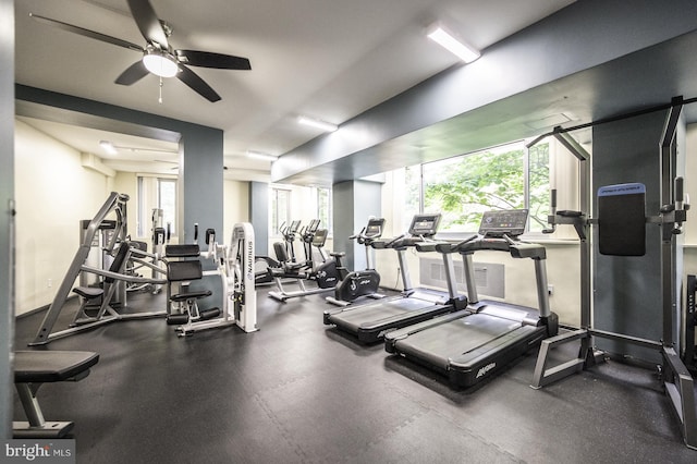 4200 Cathedral Ave NW Unit 615, Washington, DC 20016 - exercise room with ceiling fan
