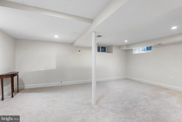 715 Morningside Dr, Towson, MD 21204 - below grade area featuring carpet floors, recessed lighting, and baseboards