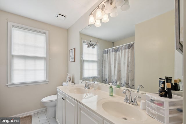 15118 Briarcliff Manor Way, Burtonsville, MD 20866 - bathroom featuring double vanity, plenty of natural light, marble look tiles, and curtained shower
