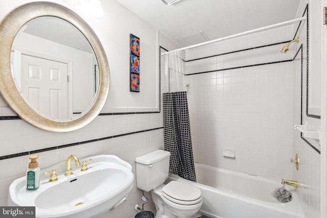 15118 Briarcliff Manor Way, Burtonsville, MD 20866 - bathroom featuring shower / bath combo with shower curtain and tile walls