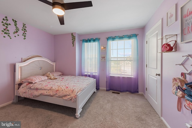 664 N Chandler Dr, Westminster, MD 21157 - bedroom featuring light colored carpet, a ceiling fan, and baseboards