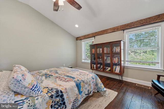 1810 Francis St, Philadelphia, PA 19130 - bedroom featuring baseboards, lofted ceiling, hardwood / wood-style flooring, ceiling fan, and recessed lighting