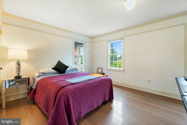 22693 St Louis Rd, Middleburg, VA 20117 - bedroom featuring hardwood / wood-style flooring, ornamental molding, and baseboards