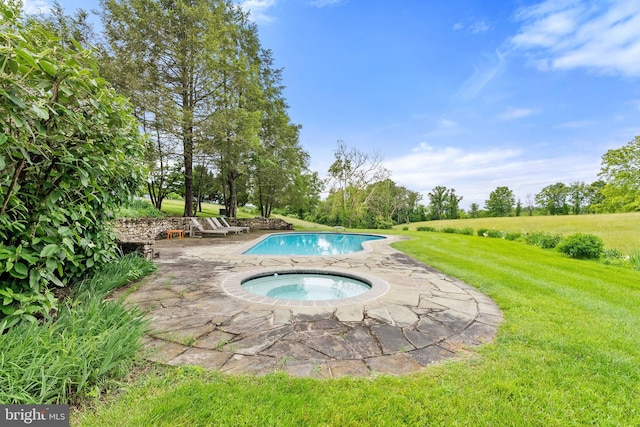 22693 St Louis Rd, Middleburg, VA 20117 - outdoor pool with an in-ground hot tub and a lawn