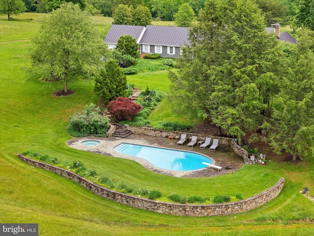 22693 St Louis Rd, Middleburg, VA 20117 - view from above of property with a pool area