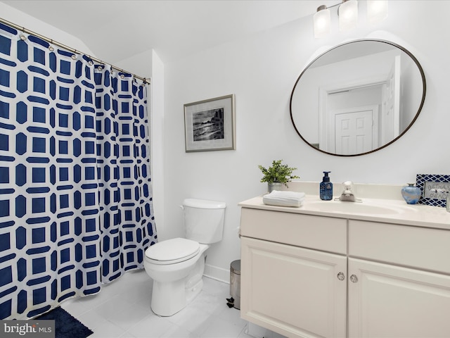 116 Colony Xing, Edgewater, MD 21037 - bathroom with vanity, toilet, curtained shower, and tile patterned flooring