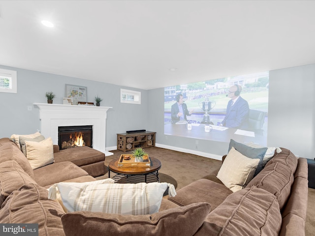 116 Colony Xing, Edgewater, MD 21037 - living room with a warm lit fireplace and baseboards