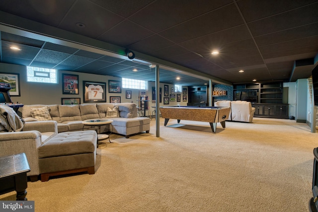 1606 Jeffers Rd, Baltimore, MD 21204 - carpeted living room featuring plenty of natural light and billiards