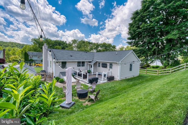 1606 Jeffers Rd, Baltimore, MD 21204 - back of house featuring a deck, roof with shingles, and crawl space