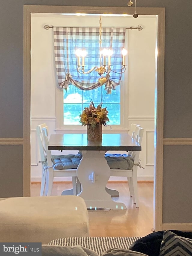 4117 Charley Forest St, Olney, MD 20832 - dining space featuring a chandelier and wood finished floors