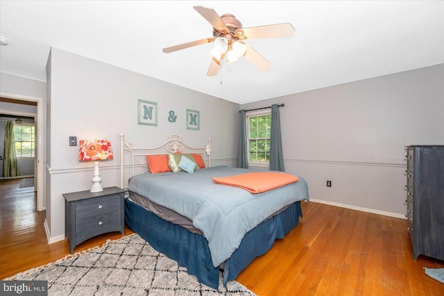 4117 Charley Forest St, Olney, MD 20832 - bedroom featuring wood finished floors, baseboards, and a ceiling fan