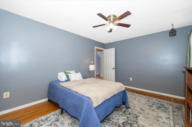4117 Charley Forest St, Olney, MD 20832 - bedroom featuring wood finished floors, baseboards, and ceiling fan