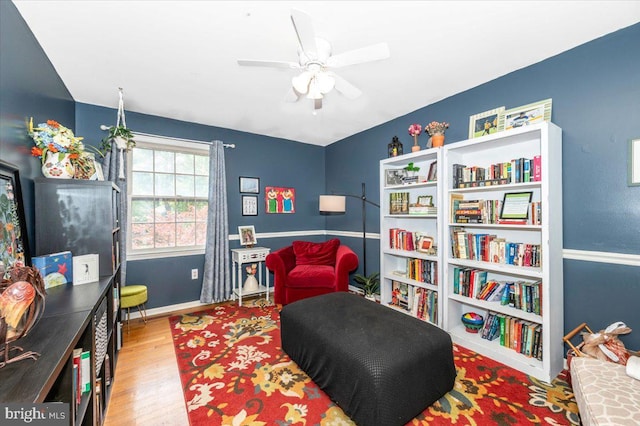 4117 Charley Forest St, Olney, MD 20832 - sitting room with wood finished floors, a ceiling fan, and baseboards