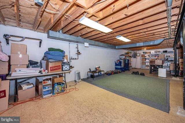 4117 Charley Forest St, Olney, MD 20832 - unfinished below grade area with concrete block wall
