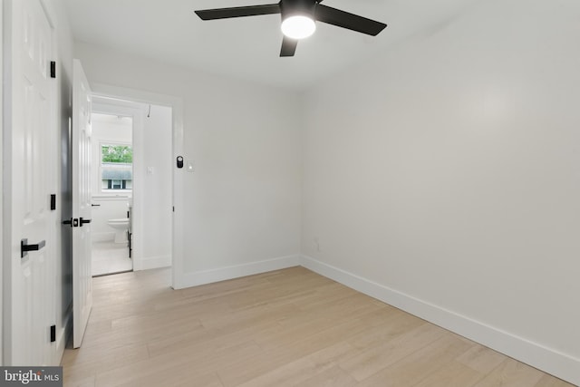 3835 Dresher Rd, Bensalem, PA 19020 - empty room with light wood-type flooring, ceiling fan, and baseboards