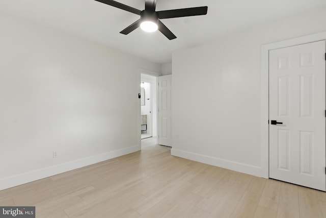 3835 Dresher Rd, Bensalem, PA 19020 - empty room with baseboards, ceiling fan, and light wood-style floors