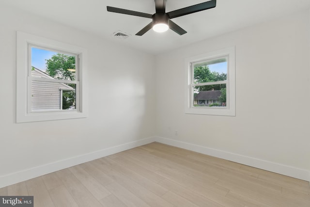 3835 Dresher Rd, Bensalem, PA 19020 - empty room featuring baseboards, light wood-style floors, and ceiling fan
