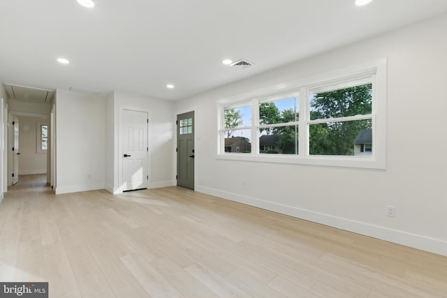 3835 Dresher Rd, Bensalem, PA 19020 - unfurnished room with attic access, baseboards, recessed lighting, and light wood finished floors