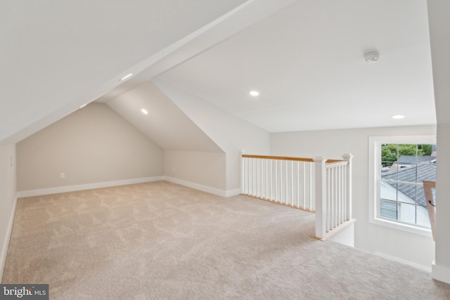 925 Merrick Ave, Haddon Twp, NJ 8108 - additional living space featuring carpet floors, recessed lighting, lofted ceiling, and baseboards