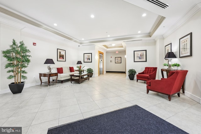 4480 Market Commons Dr Unit 416, Fairfax, VA 22033 - building lobby featuring ornamental molding and recessed lighting