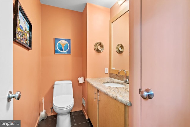 1163 Stuart Rd, Princeton, NJ 08540 - bathroom featuring vanity, toilet, tile patterned flooring, and baseboards