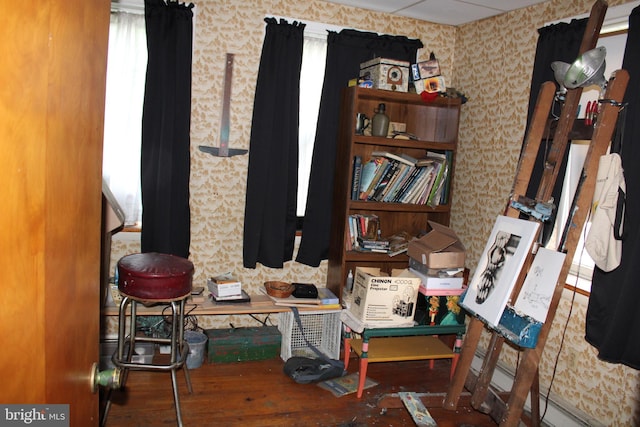 601 W Main St, New Holland, PA 17557 - office area featuring wallpapered walls and wood finished floors