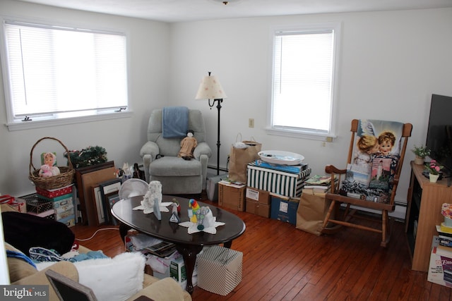 601 W Main St, New Holland, PA 17557 - living area featuring wood-type flooring and baseboard heating