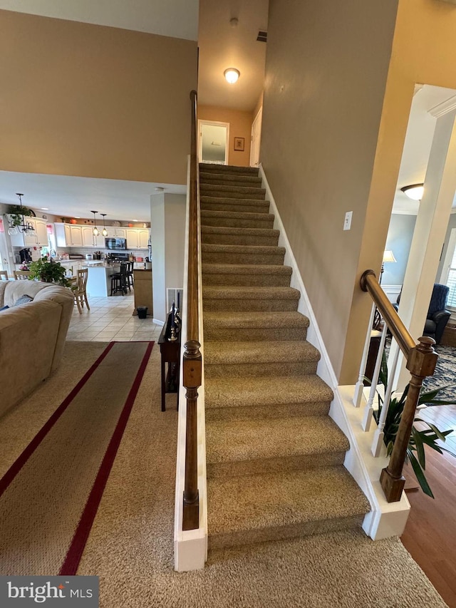 7 Red Fox Ct, Reinholds, PA 17569 - stairway featuring a high ceiling