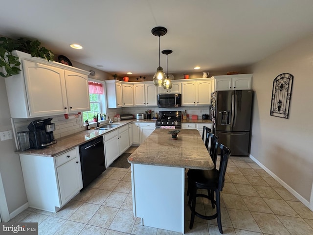 7 Red Fox Ct, Reinholds, PA 17569 - kitchen featuring black appliances, a sink, white cabinets, and recessed lighting