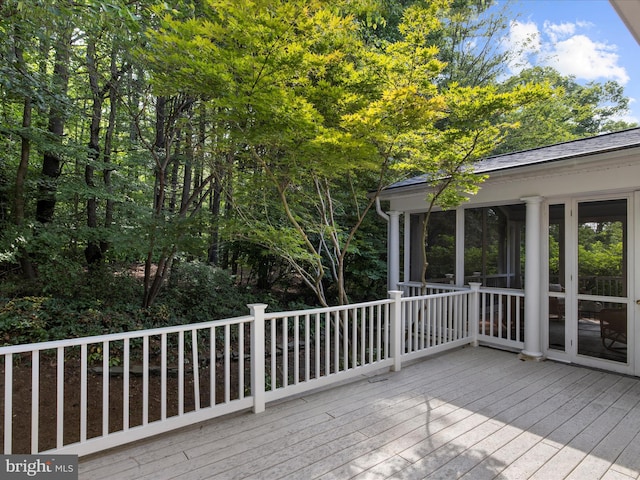 3501 Marthas Vineyard Way, Edgewater, MD 21037 - wooden deck featuring a sunroom