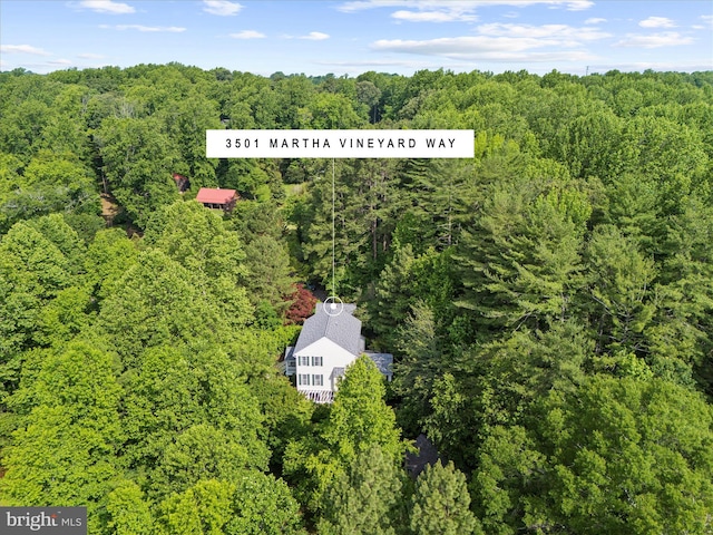 3501 Marthas Vineyard Way, Edgewater, MD 21037 - aerial view of property and surrounding area with a heavily wooded area