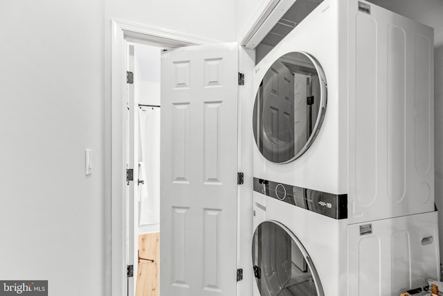 1104 Back Creek Loop Unit 1104, Solomons, MD 20688 - laundry area featuring stacked washer / dryer