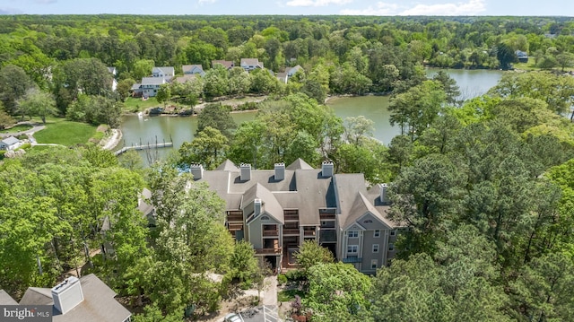 1104 Back Creek Loop Unit 1104, Solomons, MD 20688 - drone / aerial view of a nearby body of water and a forest