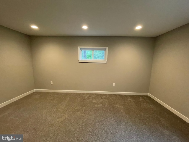 29075 Autumnwood Dr, Mechanicsville, MD 20659 - unfurnished room featuring dark colored carpet, baseboards, and recessed lighting