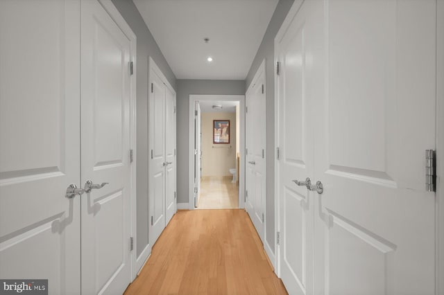 2425 L St NW Unit 623, Washington, DC 20037 - corridor featuring light wood-style floors, recessed lighting, and baseboards