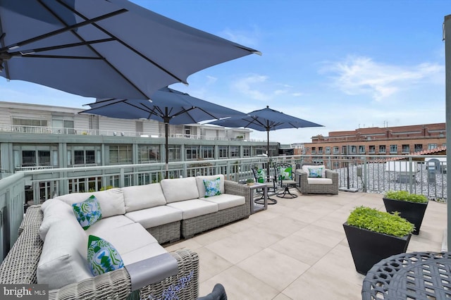 2425 L St NW Unit 623, Washington, DC 20037 - view of patio / terrace with an outdoor hangout area