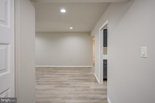 5241 W Running Brook Rd Unit 302, Columbia, MD 21044 - hallway featuring light wood-style flooring, recessed lighting, and baseboards