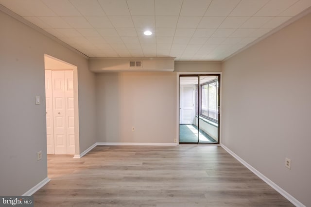5241 W Running Brook Rd Unit 302, Columbia, MD 21044 - unfurnished room with light wood-style flooring, baseboards, recessed lighting, and ornamental molding