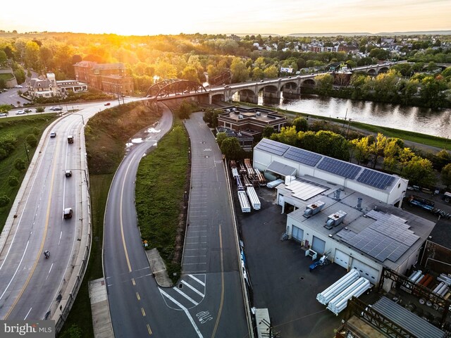 11 W 2nd St Unit 130, Bethlehem, PA 18015 - aerial view at dusk of a notable bridge and a water view