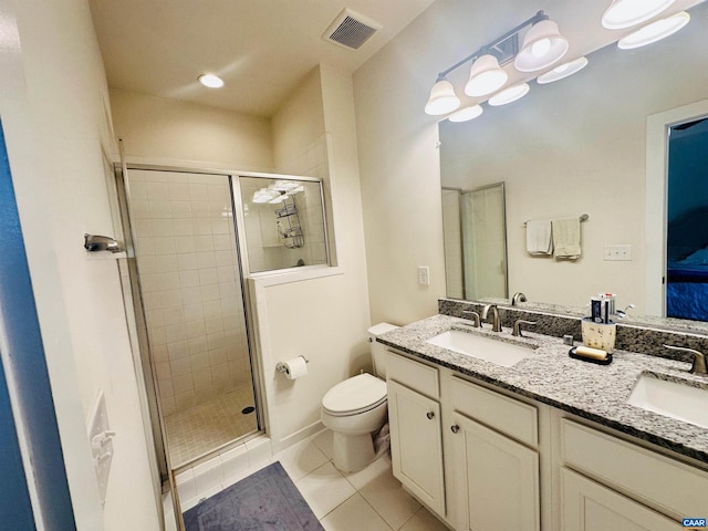 2112 Kober Way, Charlottesville, VA 22901 - bathroom with toilet, tile patterned floors, a stall shower, and double vanity