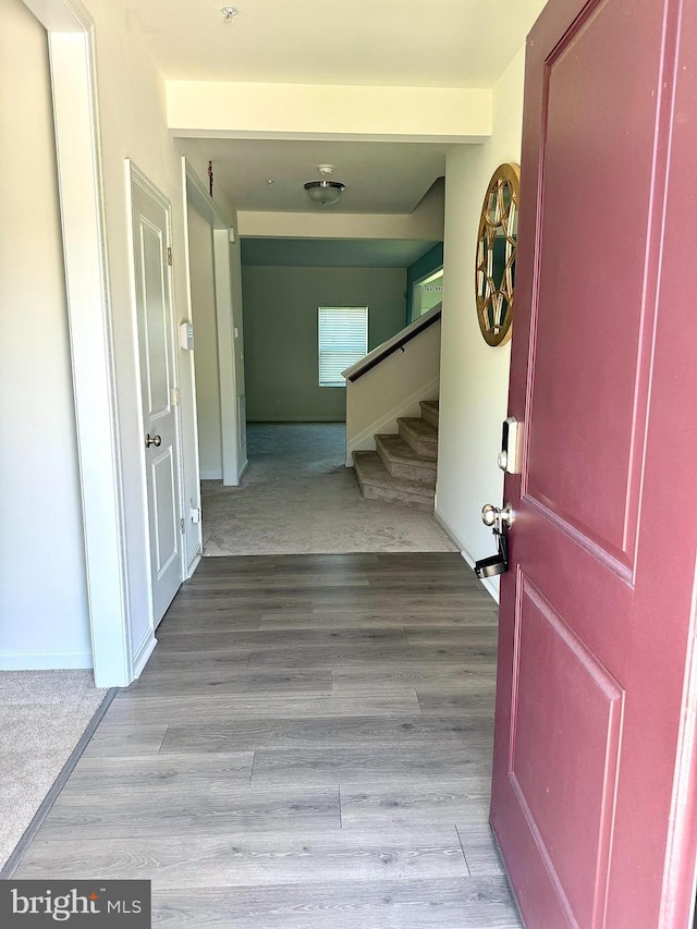504 S Regulator Dr S, Cambridge, MD 21613 - foyer entrance with stairs and wood finished floors