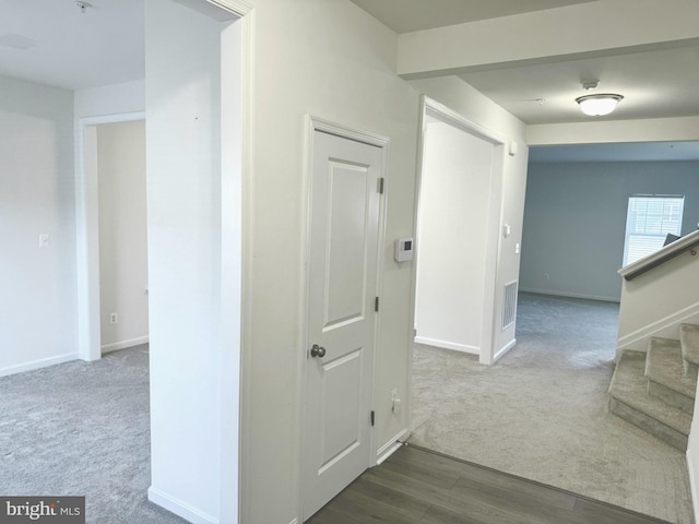 504 S Regulator Dr S, Cambridge, MD 21613 - corridor with carpet floors, baseboards, and wood finished floors