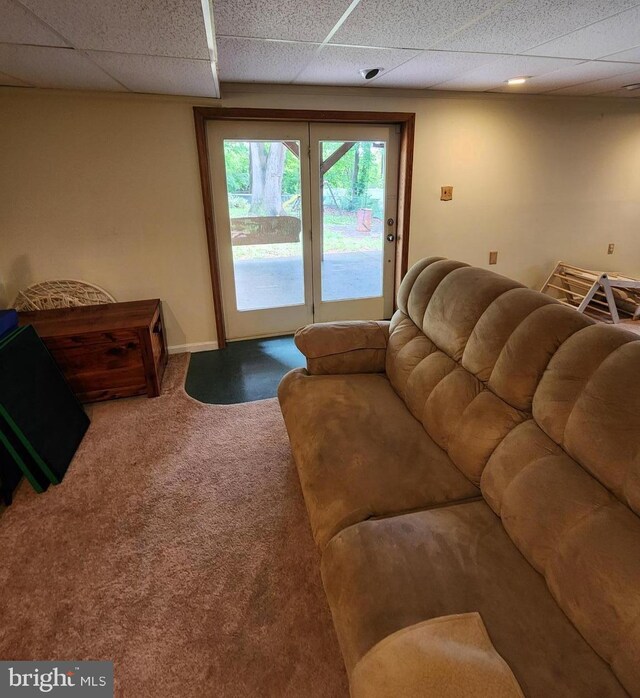 87 Summers St, Inwood, WV 25428 - carpeted living area featuring a drop ceiling and baseboards