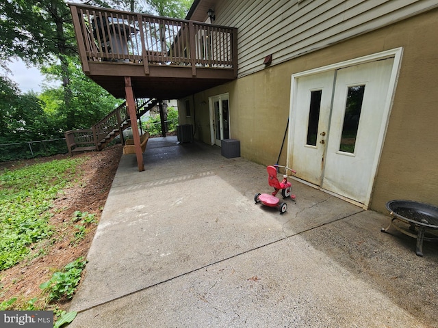 87 Summers St, Inwood, WV 25428 - view of patio with a wooden deck, stairs, and central AC