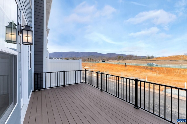 750 Park Ridge Dr, Crozet, VA 22932 - wooden terrace with a mountain view and a view of countryside