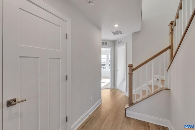 750 Park Ridge Dr, Crozet, VA 22932 - corridor with stairway, light wood-style flooring, and baseboards