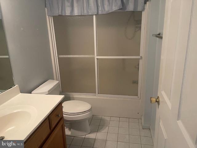 8 Love Creek Dr, Lewes, DE 19958 - bathroom with vanity, tile patterned floors, toilet, and shower / bath combination with glass door