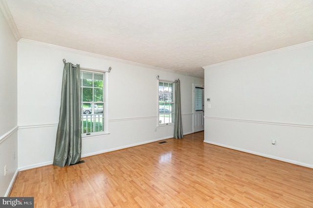 351 Point To Point Rd, Bel Air, MD 21015 - unfurnished room with light wood finished floors, a textured ceiling, ornamental molding, and baseboards