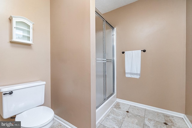 351 Point To Point Rd, Bel Air, MD 21015 - full bath with baseboards, toilet, and enclosed tub / shower combo